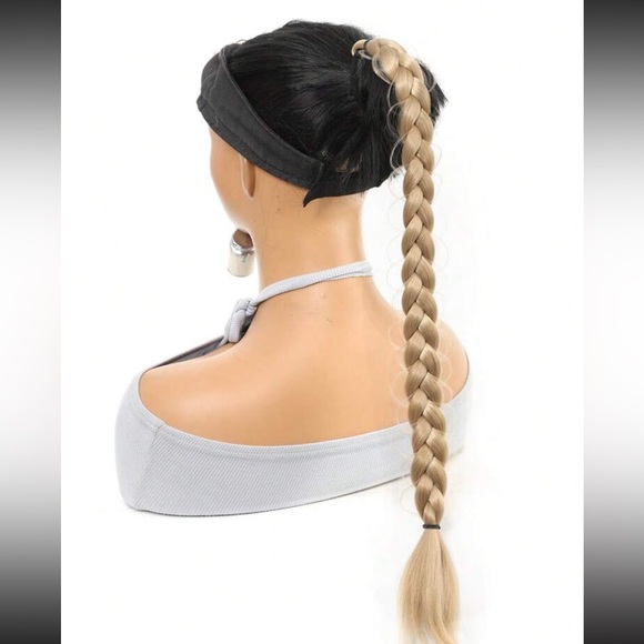 Synthetic Long Twist Braid Ponytail Extensions With Rubber Band 24 Inch Boxing - Picture 4 of 4
